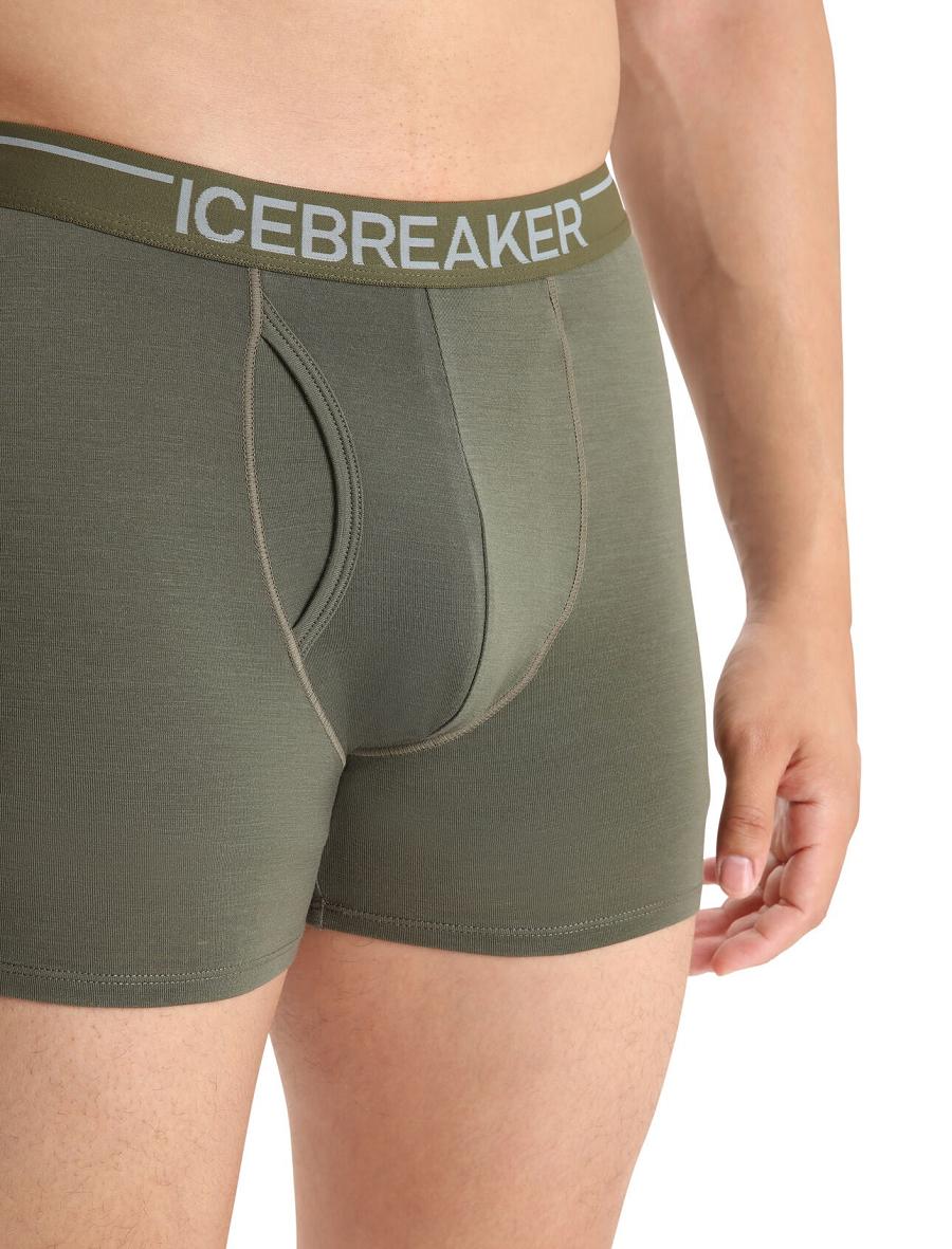 Loden Icebreaker Merino Anatomica Boxers With Fly Men's Underwear | AU 1305AHKP